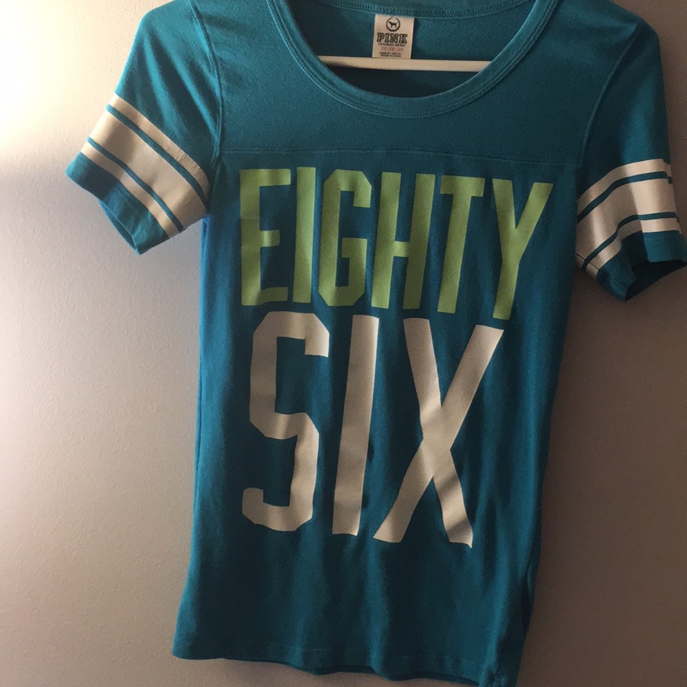 PINK blue tee shirt